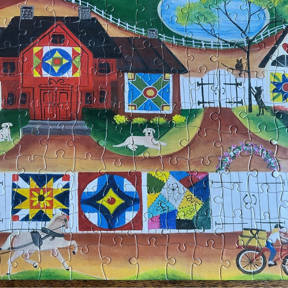 “Sunrise Colorful Country Quilt” Cheryl Bartley Americana 300 Piece Puzzle - Picture 6 of 15